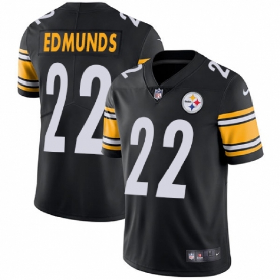 Youth Nike Pittsburgh Steelers 22 Terrell Edmunds Black Team Color Vapor Untouchable Limited Player NFL Jersey
