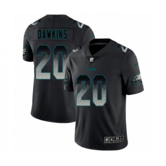Men's Philadelphia Eagles 20 Brian Dawkins Limited Black Smoke Fashion Football Jersey