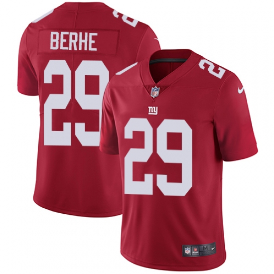 Youth Nike New York Giants 29 Nat Berhe Red Alternate Vapor Untouchable Limited Player NFL Jersey