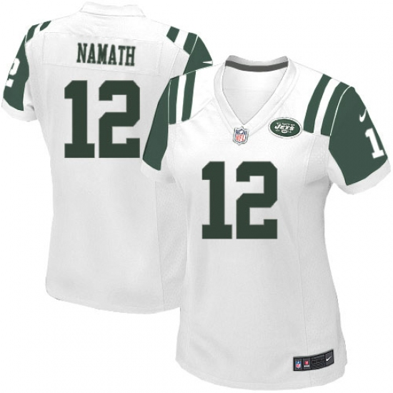 Women's Nike New York Jets 12 Joe Namath Game White NFL Jersey