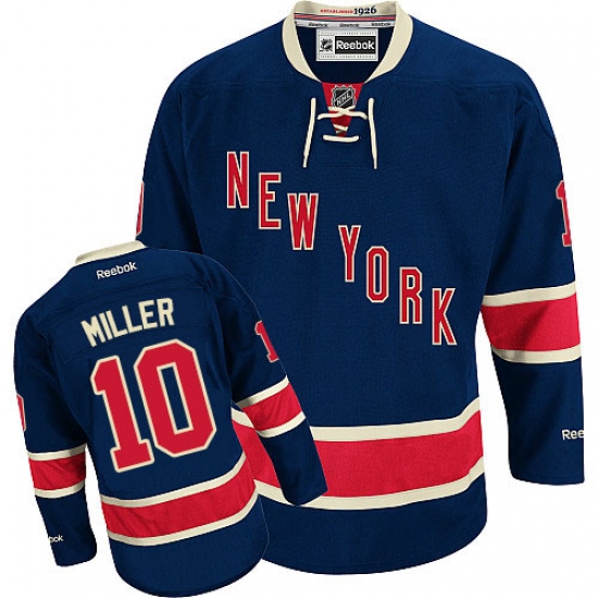 Men's Reebok New York Rangers 10 J.T. Miller Authentic Navy Blue Third NHL Jersey