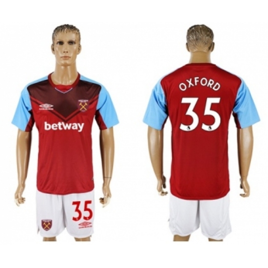 West Ham United 35 Oxford Home Soccer Club Jersey