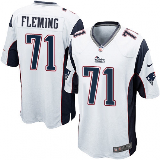 Men's Nike New England Patriots 71 Cameron Fleming Game White NFL Jersey