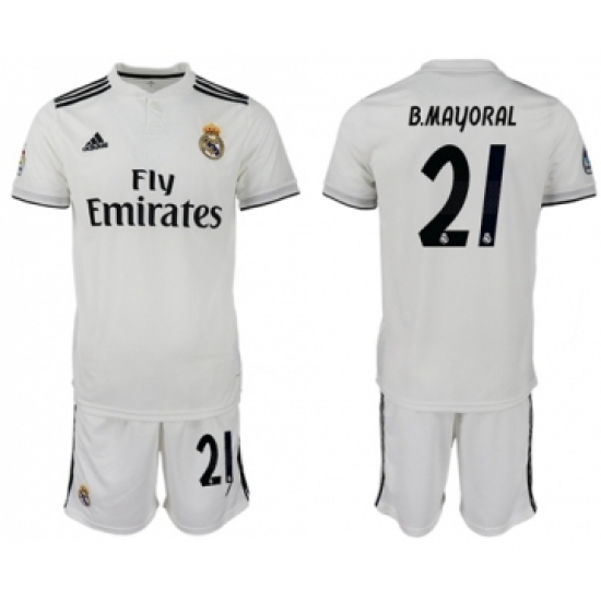Real Madrid 21 B.Mayoral White Home Soccer Club Jersey