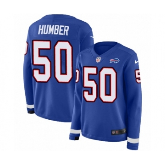 Women's Nike Buffalo Bills 50 Ramon Humber Limited Royal Blue Therma Long Sleeve NFL Jersey