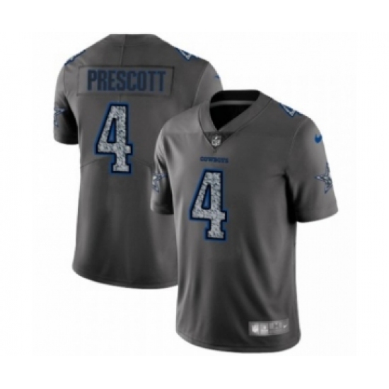 Men's Dallas Cowboys 4 Dak Prescott Limited Gray Static Fashion Limited Football Jersey