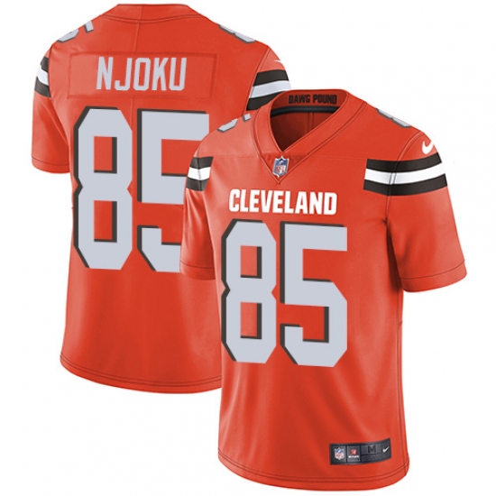 Men's Nike Cleveland Browns 85 David Njoku Orange Alternate Vapor Untouchable Limited Player NFL Jersey