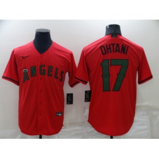 Men's Los Angeles Angels 17 Shohei Ohtani Red 2022 Memorial Day Stitched MLB Nike Cool Base Jersey