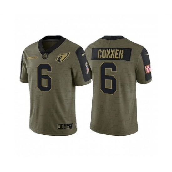 Men's Arizona Cardinals 6 James Conner 2021 Salute To Service Olive Limited Jersey