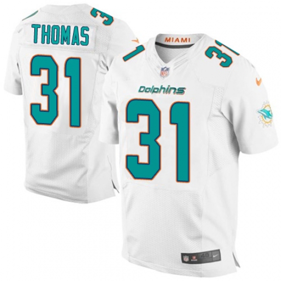 Men's Nike Miami Dolphins 31 Michael Thomas Elite White NFL Jersey