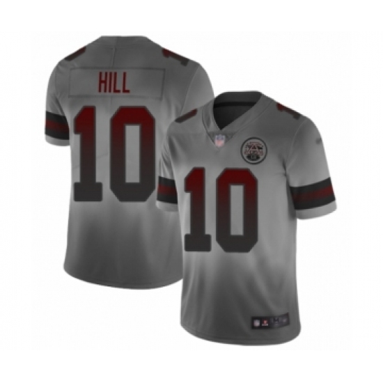 Men's Kansas City Chiefs 10 Tyreek Hill Limited Gray City Edition Football Jersey