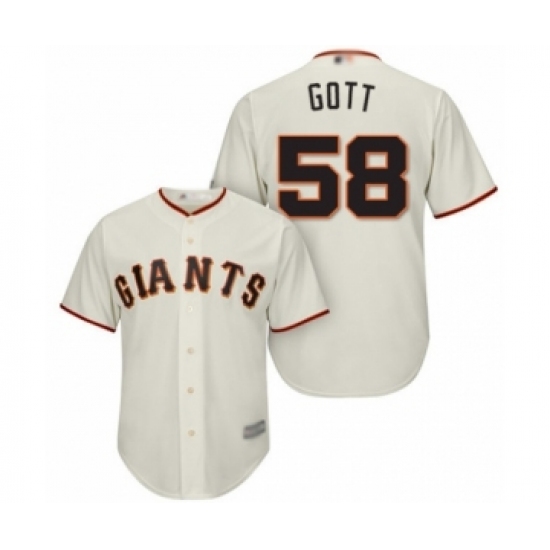 Youth San Francisco Giants 58 Trevor Gott Authentic Cream Home Cool Base Baseball Player Jersey