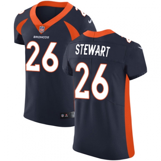 Men's Nike Denver Broncos 26 Darian Stewart Navy Blue Alternate Vapor Untouchable Elite Player NFL Jersey
