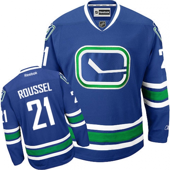 Women's Reebok Vancouver Canucks 21 Antoine Roussel Authentic Royal Blue Third NHL Jersey