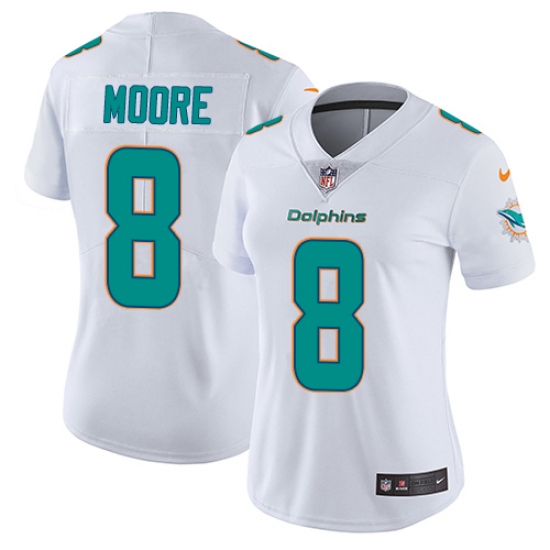 Women's Nike Miami Dolphins 8 Matt Moore White Vapor Untouchable Limited Player NFL Jersey