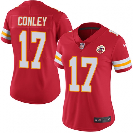 Women's Nike Kansas City Chiefs 17 Chris Conley Red Team Color Vapor Untouchable Limited Player NFL Jersey
