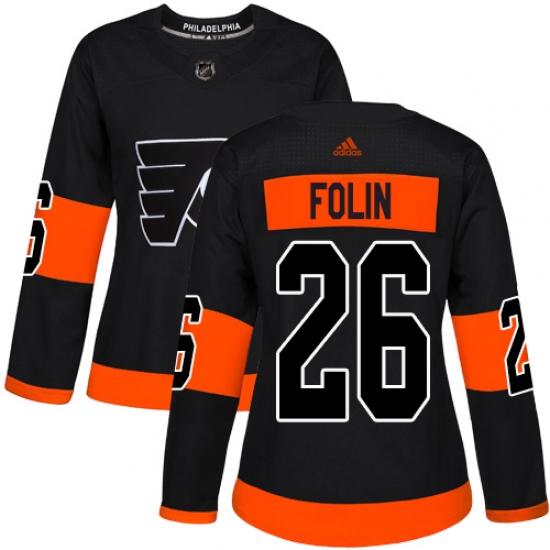 Women's Adidas Philadelphia Flyers 26 Christian Folin Premier Black Alternate NHL Jersey