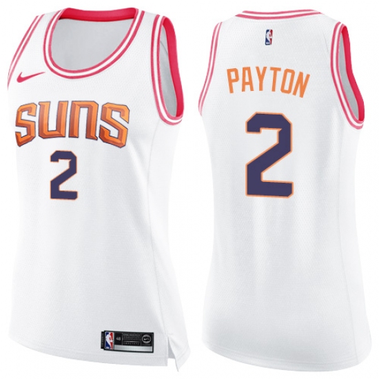 Women's Nike Phoenix Suns 2 Elfrid Payton Swingman White/Pink Fashion NBA Jersey