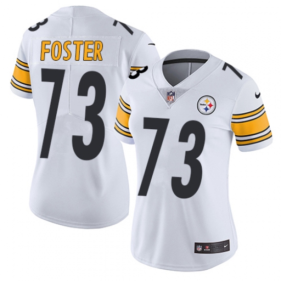 Women's Nike Pittsburgh Steelers 73 Ramon Foster White Vapor Untouchable Limited Player NFL Jersey