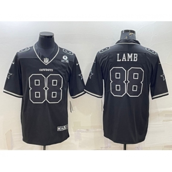 Men's Dallas Cowboys 88 CeeDee Lamb Black With 1960 Patch Limited Stitched Football Jersey