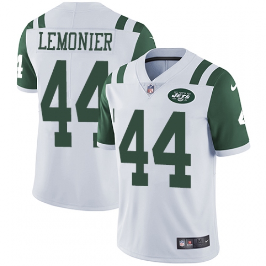 Men's Nike New York Jets 44 Corey Lemonier White Vapor Untouchable Limited Player NFL Jersey