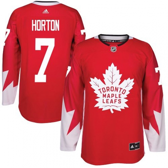 Men's Adidas Toronto Maple Leafs 7 Tim Horton Premier Red Alternate NHL Jersey