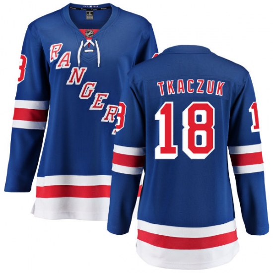 Women's New York Rangers 18 Walt Tkaczuk Fanatics Branded Royal Blue Home Breakaway NHL Jersey