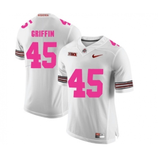 Ohio State Buckeyes 45 Archie Griffin White 2018 Breast Cancer Awareness College Football Jersey