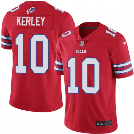Men's Nike Buffalo Bills 10 Jeremy Kerley Limited Red Rush Vapor Untouchable NFL Jersey