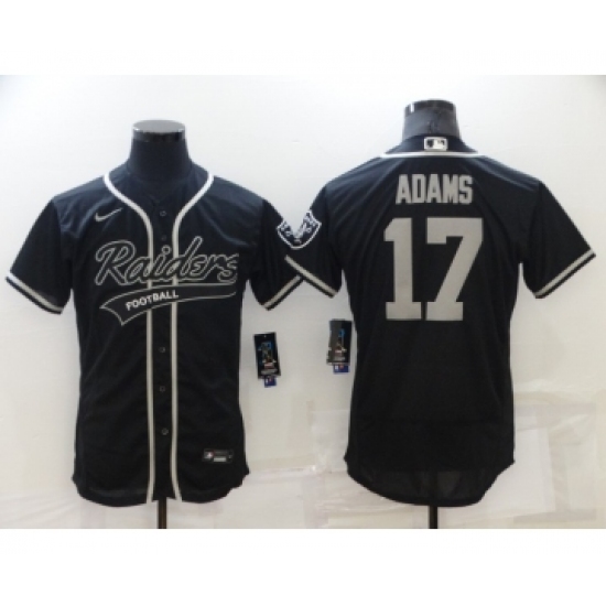 Men's Oakland Raiders 17 Davante Adams Black Stitched MLB Flex Base Nike Baseball Jersey