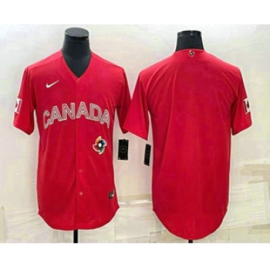 Men's Canada Baseball Blank 2023 Red World Classic Stitched Jersey