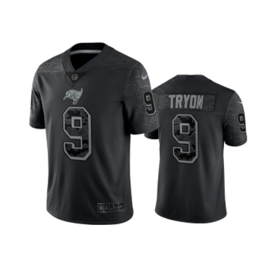 Men's Tampa Bay Buccaneers 9 Joe Tryon Black Reflective Limited Stitched Jersey
