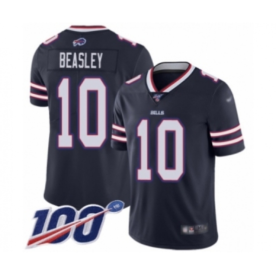 Men's Buffalo Bills 10 Cole Beasley Limited Navy Blue Inverted Legend 100th Season Football Jersey
