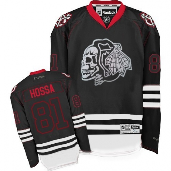 Men's Reebok Chicago Blackhawks 81 Marian Hossa Authentic New Black Ice NHL Jersey