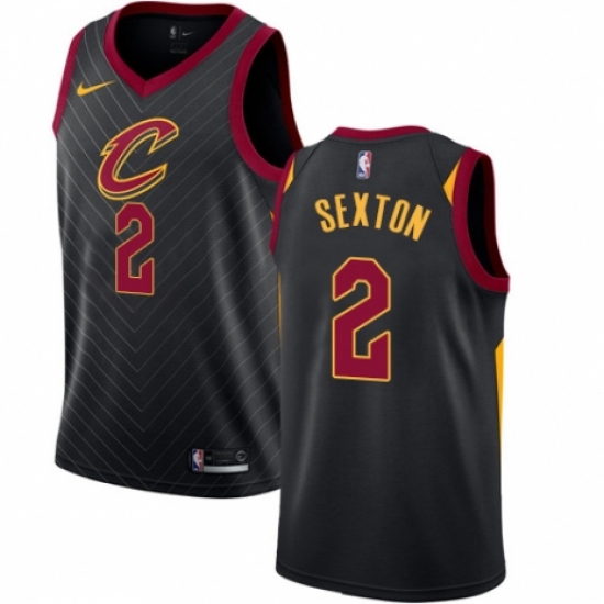 Women's Nike Cleveland Cavaliers 2 Collin Sexton Swingman Black NBA Jersey Statement Edition