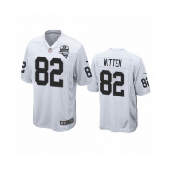 Men's Oakland Raiders 82 Jason Witten White 2020 Inaugural Season Game Jersey
