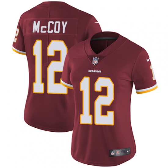 Women's Nike Washington Redskins 12 Colt McCoy Burgundy Red Team Color Vapor Untouchable Limited Player NFL Jersey