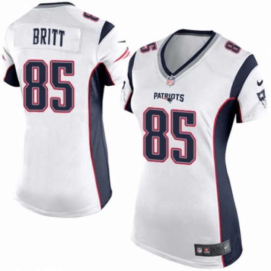 Women's Nike New England Patriots 85 Kenny Britt Game White NFL Jersey