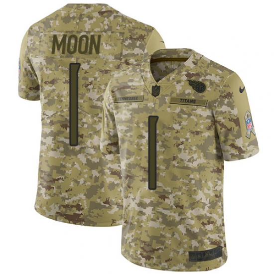 Men's Nike Tennessee Titans 1 Warren Moon Limited Camo 2018 Salute to Service NFL Jersey