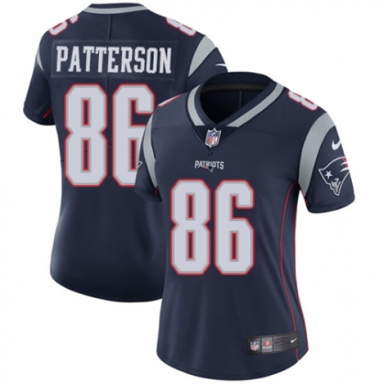 Women's Nike New England Patriots 86 Cordarrelle Patterson Navy Blue Team Color Vapor Untouchable Limited Player NFL Jersey