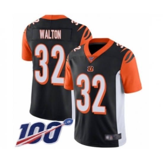 Men's Cincinnati Bengals 32 Mark Walton Black Team Color Vapor Untouchable Limited Player 100th Season Football Jersey