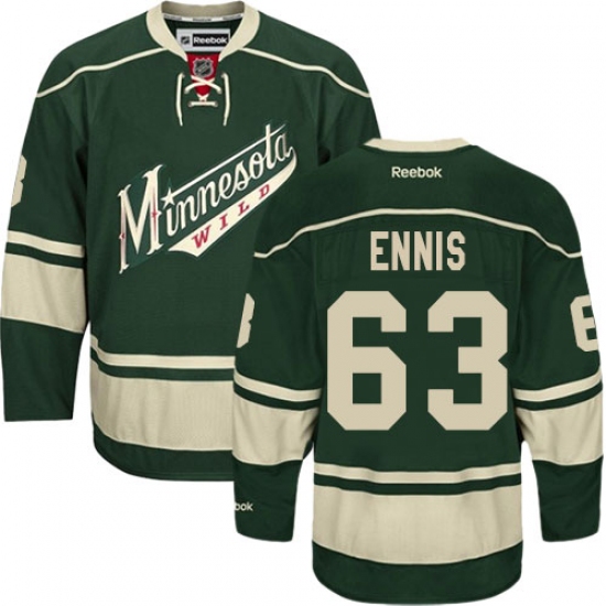 Men's Reebok Minnesota Wild 63 Tyler Ennis Authentic Green Third NHL Jersey