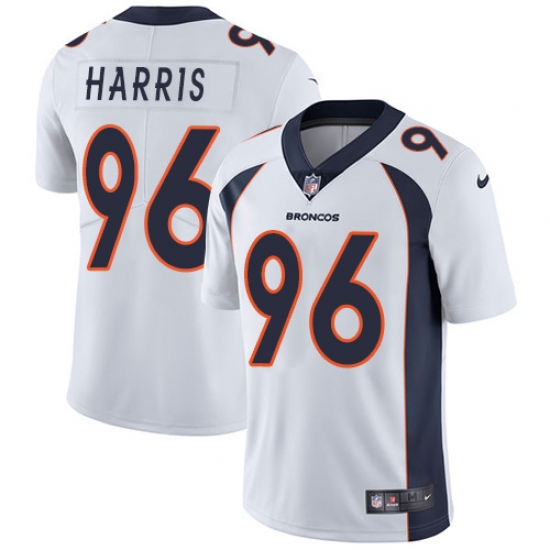 Men's Nike Denver Broncos 96 Shelby Harris White Vapor Untouchable Limited Player NFL Jersey