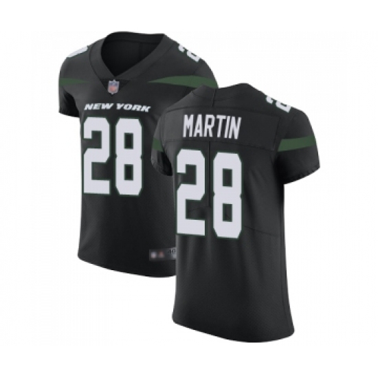 Men's New York Jets 28 Curtis Martin Black Alternate Vapor Untouchable Elite Player Football Jersey