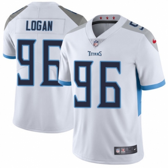 Men's Nike Tennessee Titans 96 Bennie Logan White Vapor Untouchable Limited Player NFL Jersey