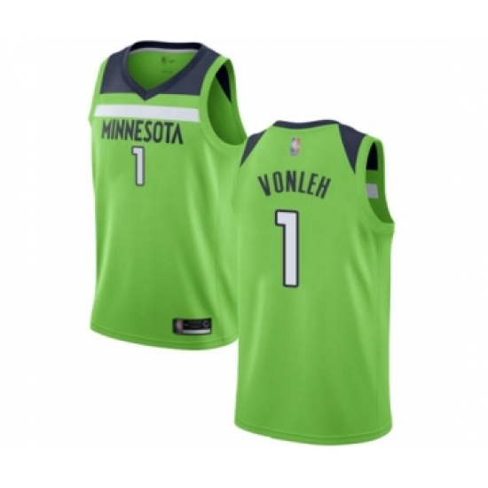 Men's Minnesota Timberwolves 1 Noah Vonleh Authentic Green Basketball Jersey Statement Edition