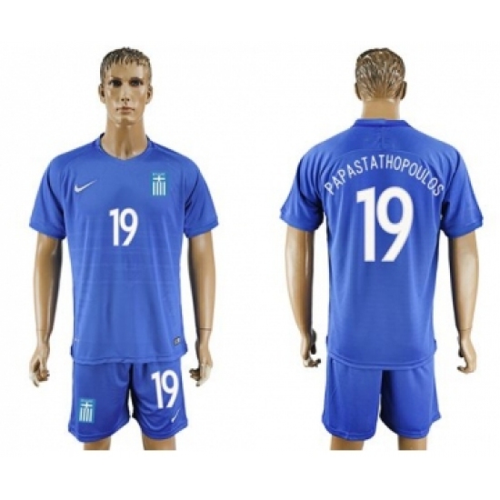 Greece 19 Papastathopoulos Away Soccer Country Jersey