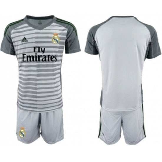 Real Madrid Blank Grey Goalkeeper Soccer Club Jersey