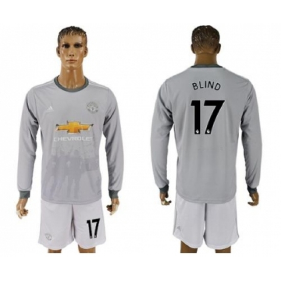 Manchester United 17 Blind Sec Away Long Sleeves Soccer Club Jersey