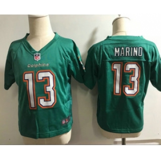 Toddler Miami Dolphins 13 Dan Marino Aqua Green Alternate Stitched NFL Nike Game Jersey